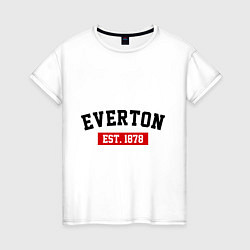 Футболка хлопковая женская FC Everton Est. 1878, цвет: белый