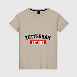 Футболка хлопковая женская FC Tottenham Est. 1882, цвет: миндальный