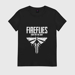 Футболка хлопковая женская Fireflies: Look for the Light, цвет: черный