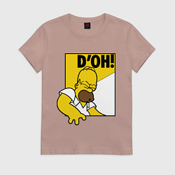 Футболка хлопковая женская Homer D'OH!, цвет: пыльно-розовый