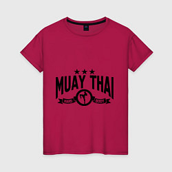 Футболка хлопковая женская Muay thai boxing, цвет: маджента