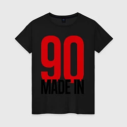 Футболка хлопковая женская Made in 90s, цвет: черный