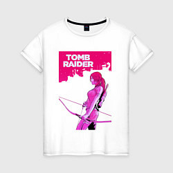 Футболка хлопковая женская Tomb Raider: Pink Style, цвет: белый