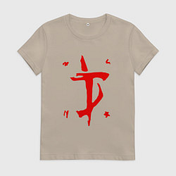 Футболка хлопковая женская MARK OF THE DOOM SLAYER, цвет: миндальный