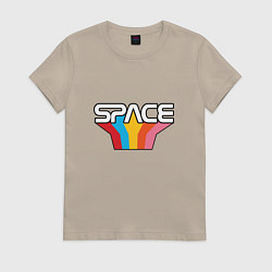 Футболка хлопковая женская Space Star, цвет: миндальный