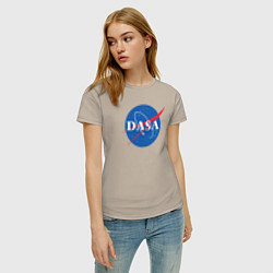Футболка хлопковая женская NASA: Dasa, цвет: миндальный — фото 2