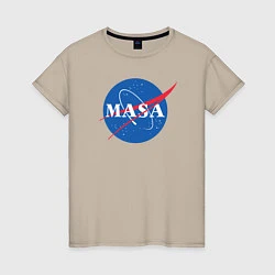Футболка хлопковая женская NASA: Masa, цвет: миндальный