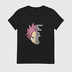 Футболка хлопковая женская Natsu Quote, цвет: черный