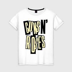 Футболка хлопковая женская Guns n Roses: cream, цвет: белый