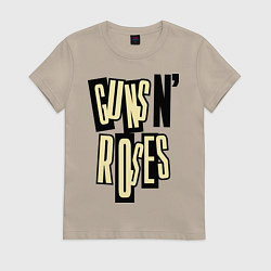Футболка хлопковая женская Guns n Roses: cream, цвет: миндальный
