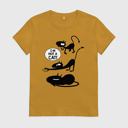 Футболка хлопковая женская I'm not a CAT!, цвет: горчичный