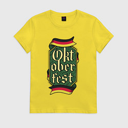 Футболка хлопковая женская Oktoberfest Germany, цвет: желтый