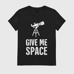 Футболка хлопковая женская Give me Space, цвет: черный