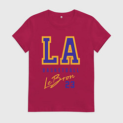 Футболка хлопковая женская Lebron 23: Los Angeles, цвет: маджента