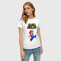 Футболка хлопковая женская Super Mario, цвет: белый — фото 2