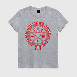 Футболка хлопковая женская Alucard Pentagram, цвет: меланж