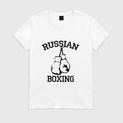 Футболка хлопковая женская Russian Boxing, цвет: белый