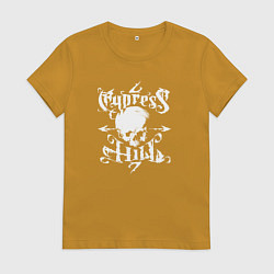 Футболка хлопковая женская Cypress Hill, цвет: горчичный