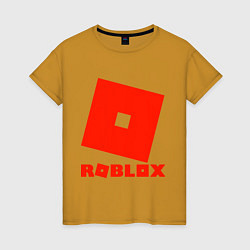 Футболка хлопковая женская Roblox Logo, цвет: горчичный