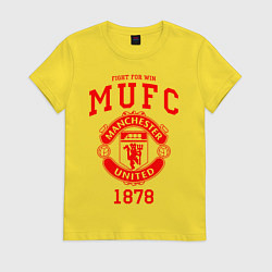 Футболка хлопковая женская Манчестер Юнайтед, цвет: желтый