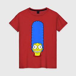 Футболка хлопковая женская Marge Face, цвет: красный