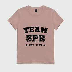 Футболка хлопковая женская Team SPB est. 1703, цвет: пыльно-розовый