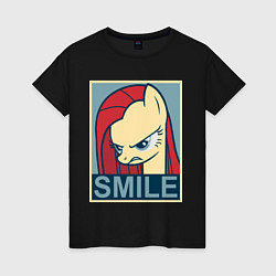 Футболка хлопковая женская MLP: Smile, цвет: черный