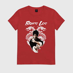 Футболка хлопковая женская Bruce Lee dragons, цвет: красный