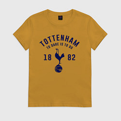 Футболка хлопковая женская FC Tottenham 1882, цвет: горчичный