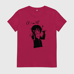 Футболка хлопковая женская Бездомный Бог, цвет: маджента