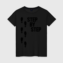 Футболка хлопковая женская Step by Step, цвет: черный
