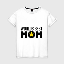 Футболка хлопковая женская Worlds Best Mom, цвет: белый