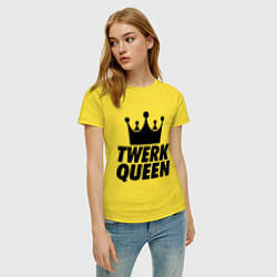 Футболка хлопковая женская Twerk Queen, цвет: желтый — фото 2