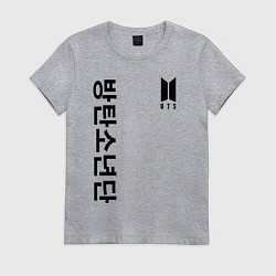Футболка хлопковая женская BTS Korea, цвет: меланж