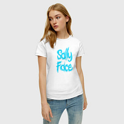 Футболка хлопковая женская SALLY FACE, цвет: белый — фото 2