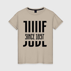 Футболка хлопковая женская Juve Since 1897, цвет: миндальный