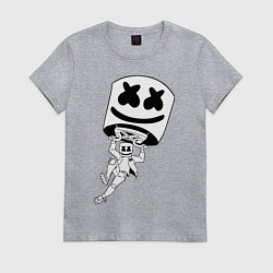 Футболка хлопковая женская Marshmello King, цвет: меланж