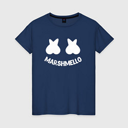 Футболка хлопковая женская Marshmello, цвет: тёмно-синий