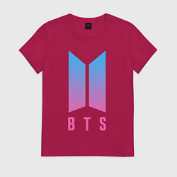 Футболка хлопковая женская BTS: Neon V, цвет: маджента