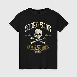 Футболка хлопковая женская Stone Sour: Gold Bones, цвет: черный
