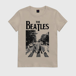 Футболка хлопковая женская The Beatles: Mono Abbey Road, цвет: миндальный