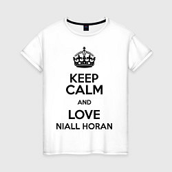 Футболка хлопковая женская Keep Calm & Love Niall Horan, цвет: белый