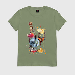 Футболка хлопковая женская Винишко, цвет: авокадо