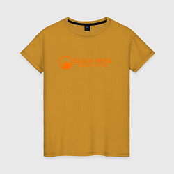 Футболка хлопковая женская Black Mesa: Research Facility, цвет: горчичный