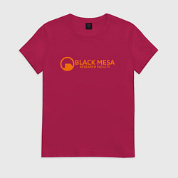 Футболка хлопковая женская Black Mesa: Research Facility, цвет: маджента