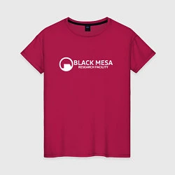 Футболка хлопковая женская Black Mesa: Research Facility, цвет: маджента