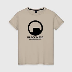 Футболка хлопковая женская Black Mesa: Research Facility, цвет: миндальный