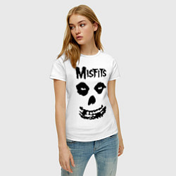 Футболка хлопковая женская Misfits Face, цвет: белый — фото 2