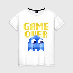 Футболка хлопковая женская Pac-Man: Game over, цвет: белый