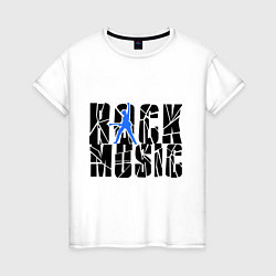 Футболка хлопковая женская Rock music, цвет: белый
